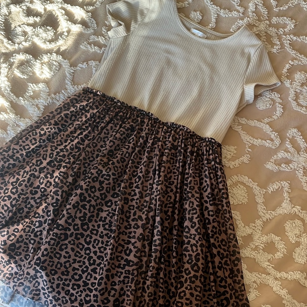 Tahari Girls Leopard Tulle Dress size 7